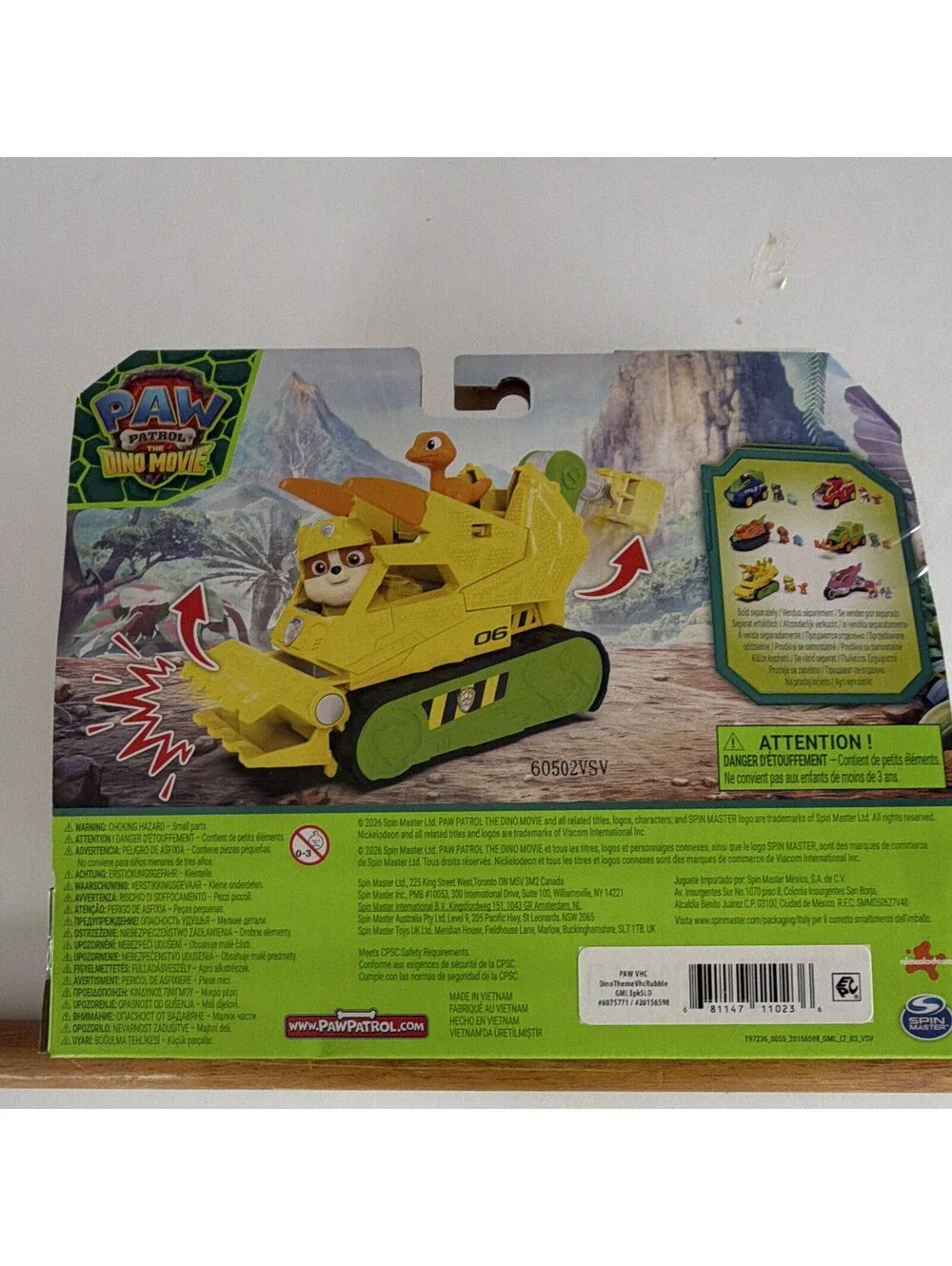Spin Master PAW Patrol Dino Movie Rubble Dino Rescue Bulldozer Toy